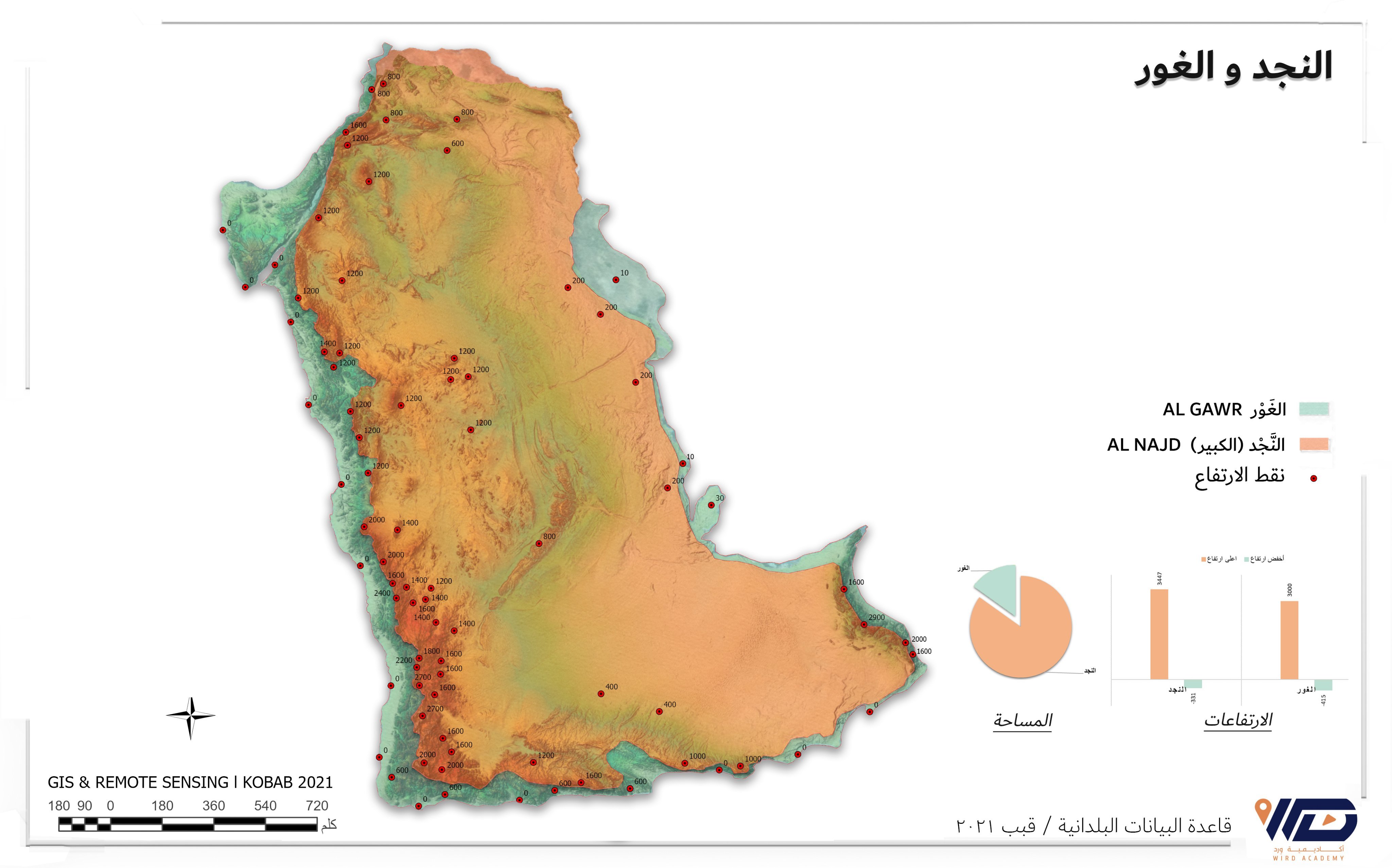 خريطة نجد والغور